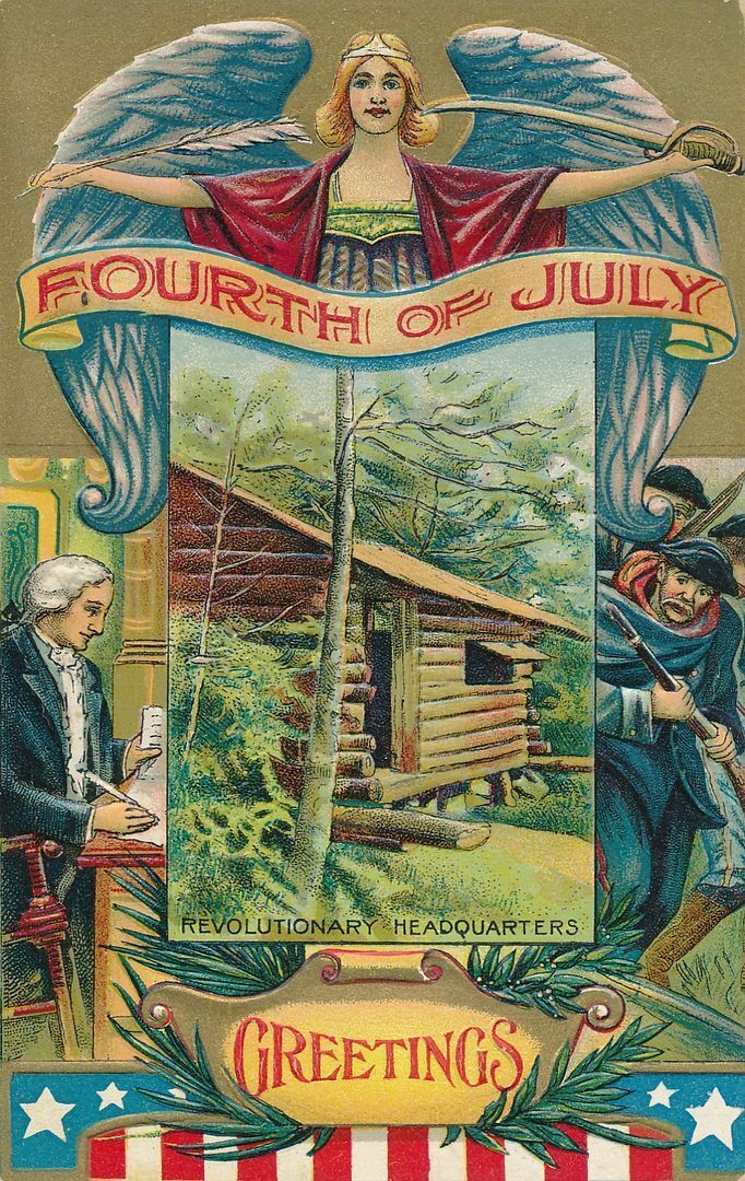 JULY FOURTH - Revolutionary Headquarters July 4th Postcard