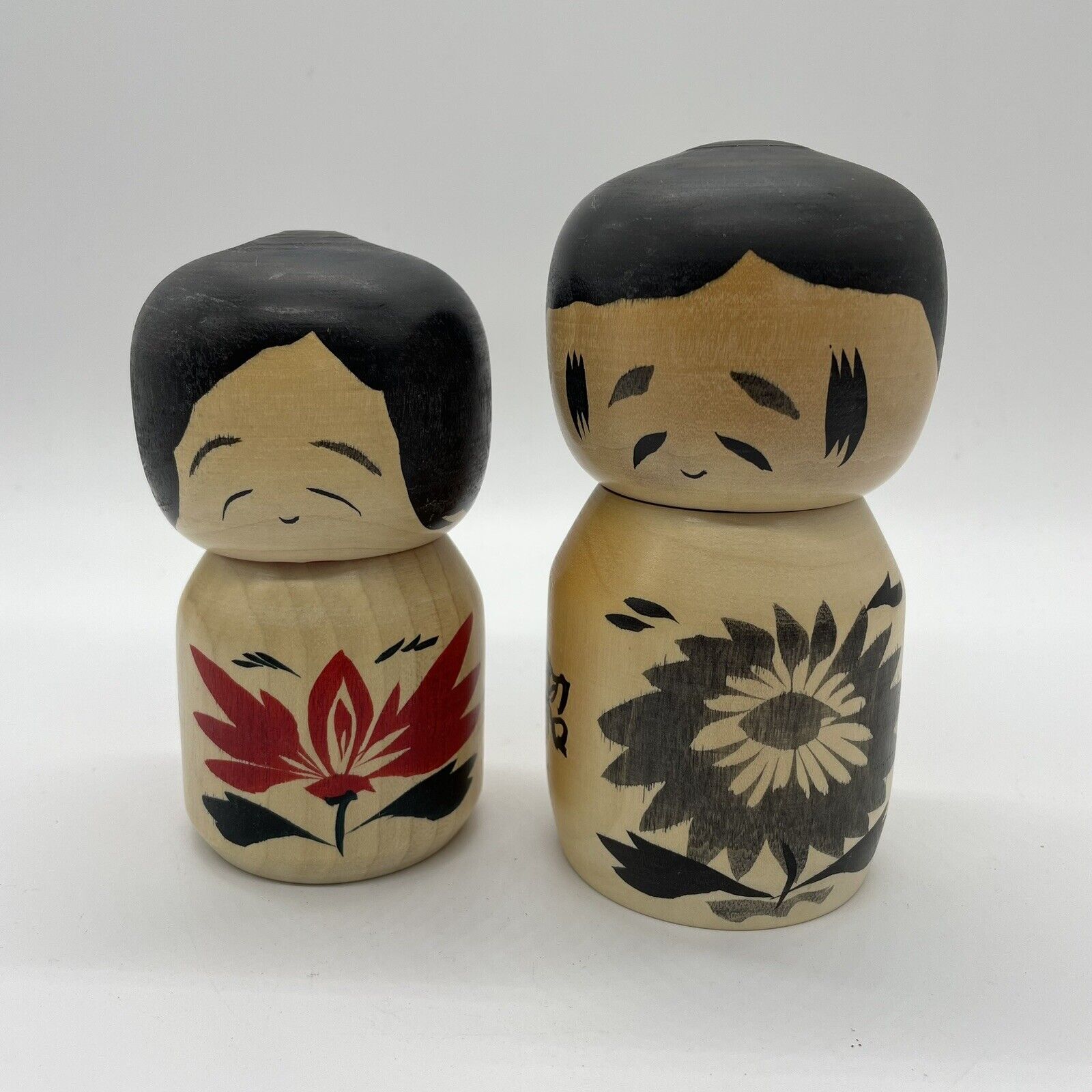Rare Sousaku (Creative) kokeshi japanese wooden doll Naruko K098 Smile Angry