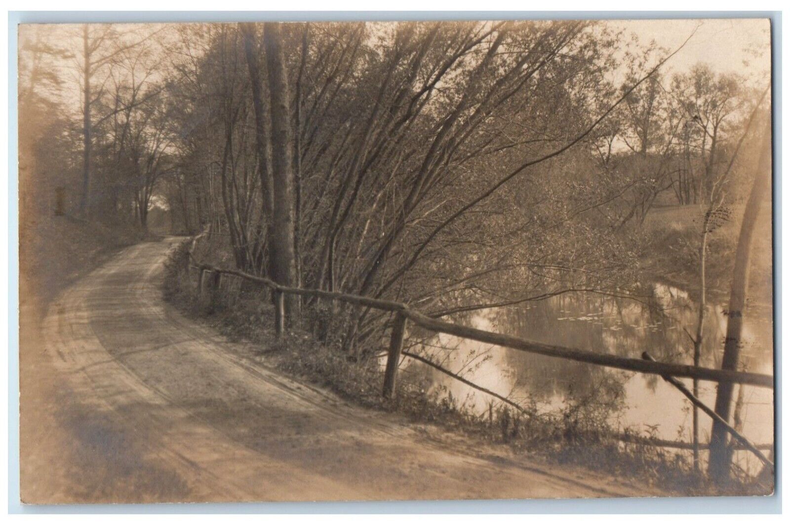 c1910's East Road River Scene Sheffield Massachusetts MA RPPC Photo Postcard
