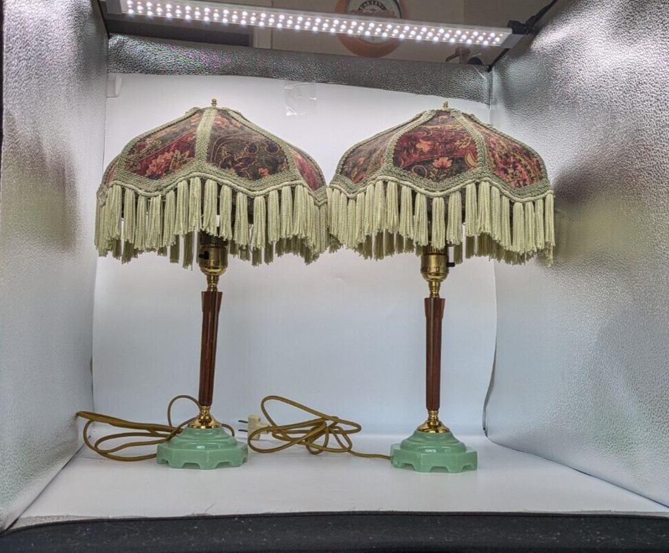 Set Of 2 Vintage Boudoir Lamps 17.5