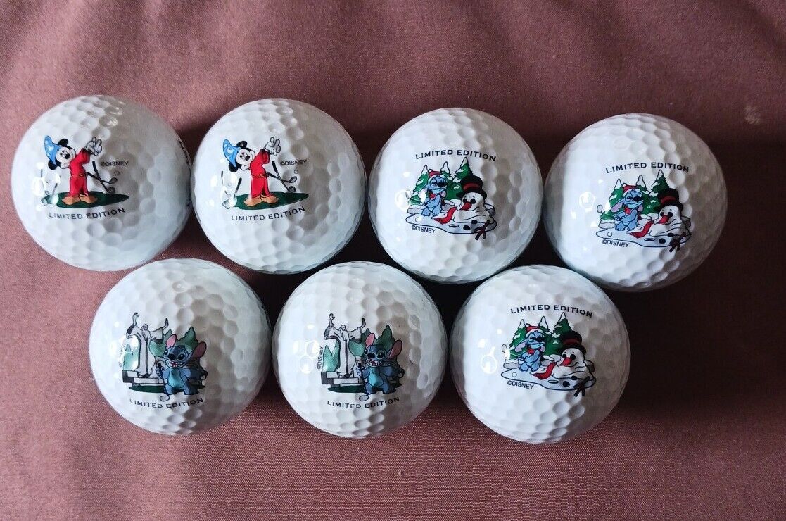 7 Vintage Limited Edition Disney Mickey Mouse Golf Balls New