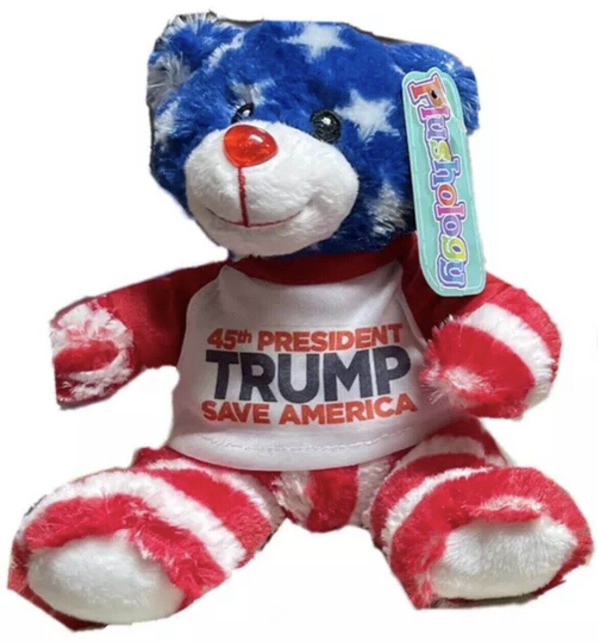 6” Donald Trump 2024 Patriotic Stars Stripes US Flag Plush Bear Save America