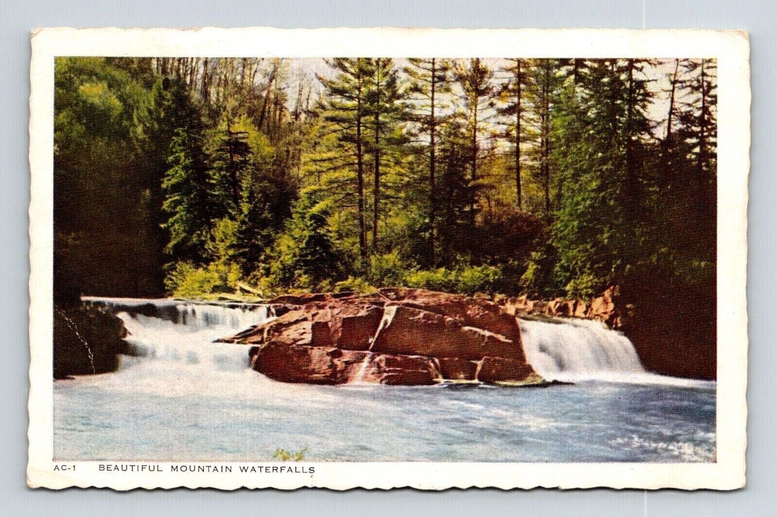 Virginia Beautiful Mountain Waterfalls Scenic Chrome Cancel WOB Postcard