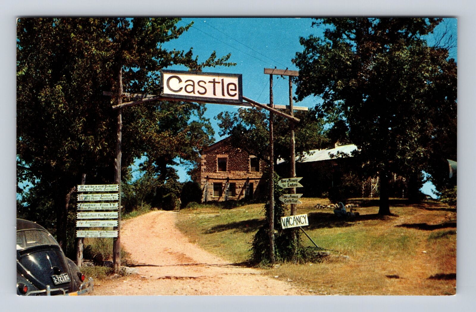 Inspiration Point AR-Arkansas, Historic Old Castle, AR Ozarks, Vintage Postcard