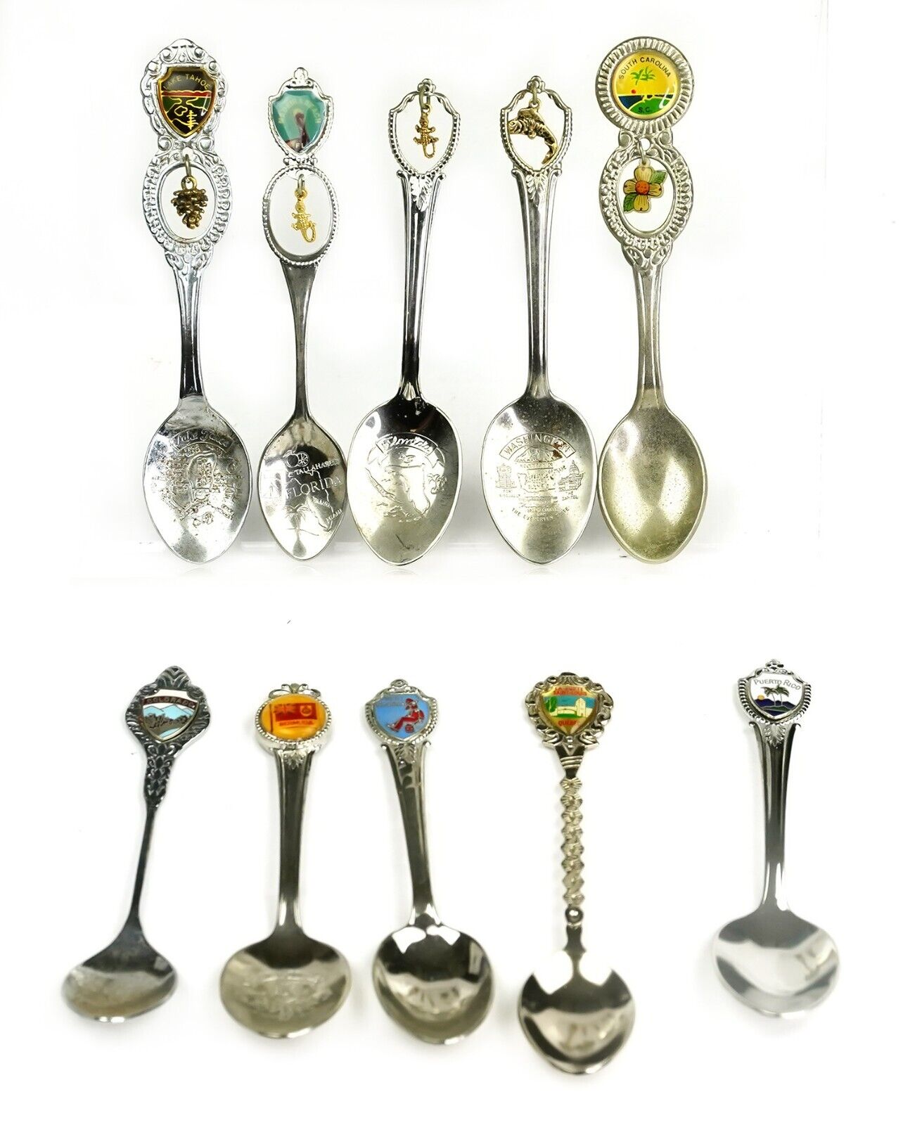 Lot of 10 Antique Collectible Souvenir Spoons - SP17
