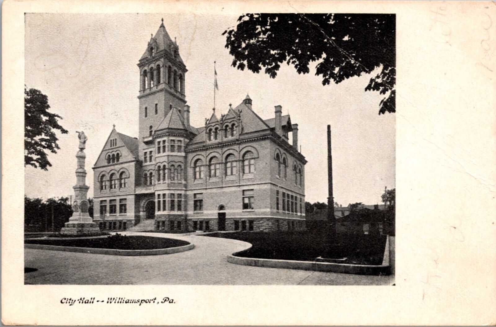 Postcard City Hall in Williamsport, Pennsylvania