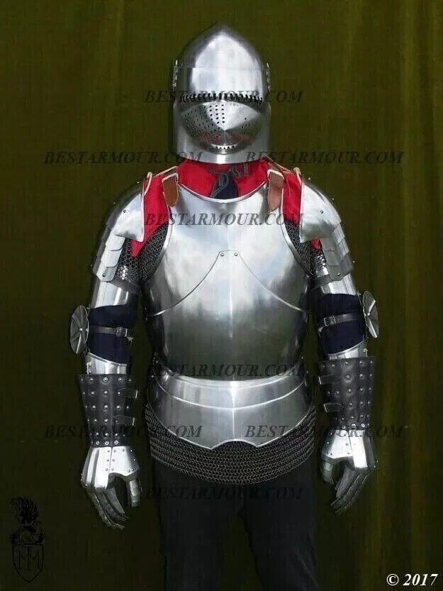 18 Gauge SAC LARP Bassinet Medieval Half Body Armour Suit Jurassic Gauntlet