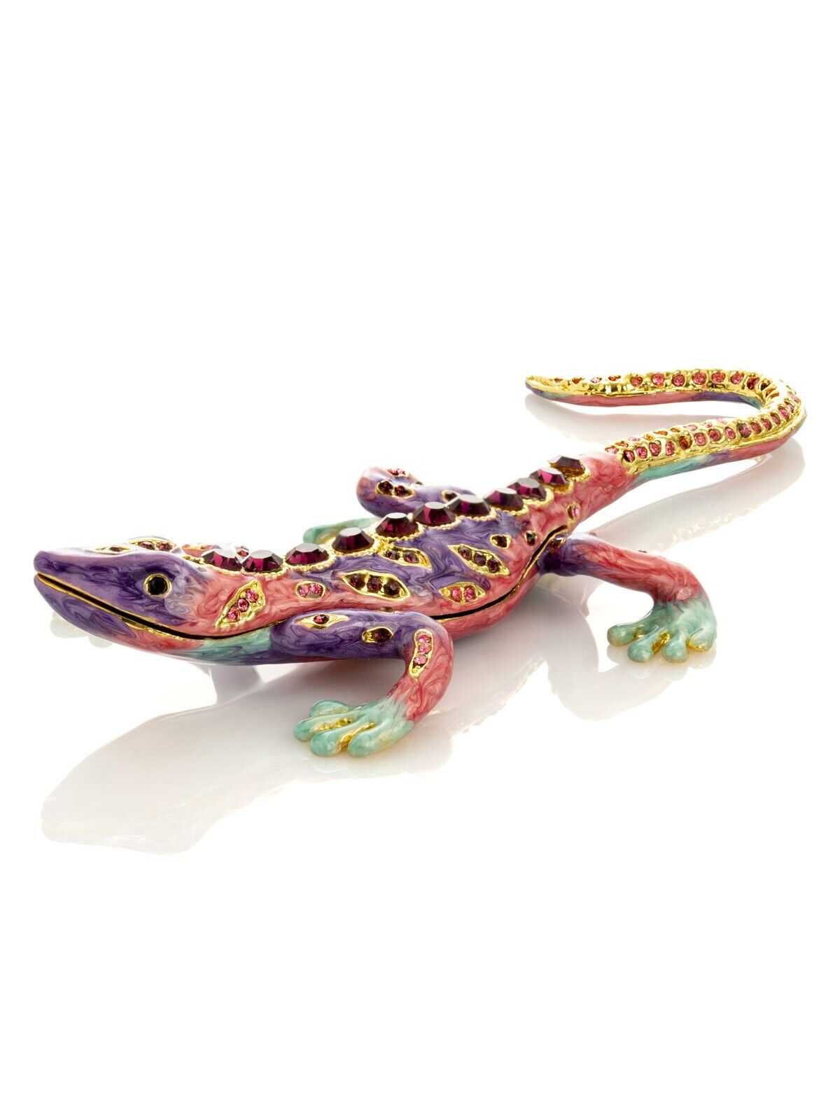 Keren Kopal Hand made Lizard Trinket box  Decorated with Austrian Crystals