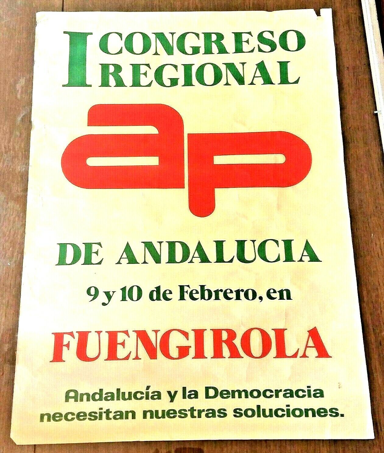 Vtg 1970s Alianza Popular People\'s Alliance Spanish Political Protest Poster