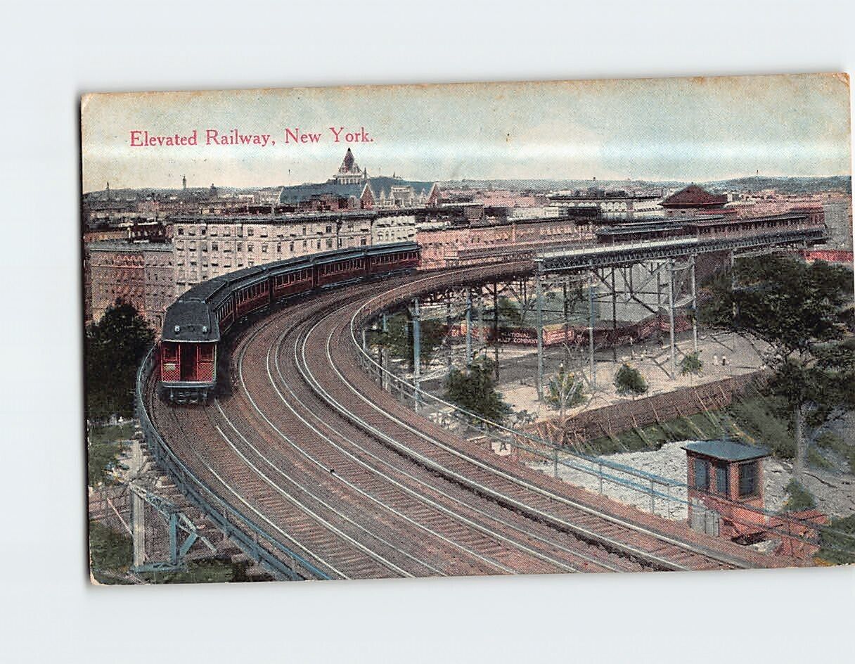 Postcard Elevated Railway New York USA