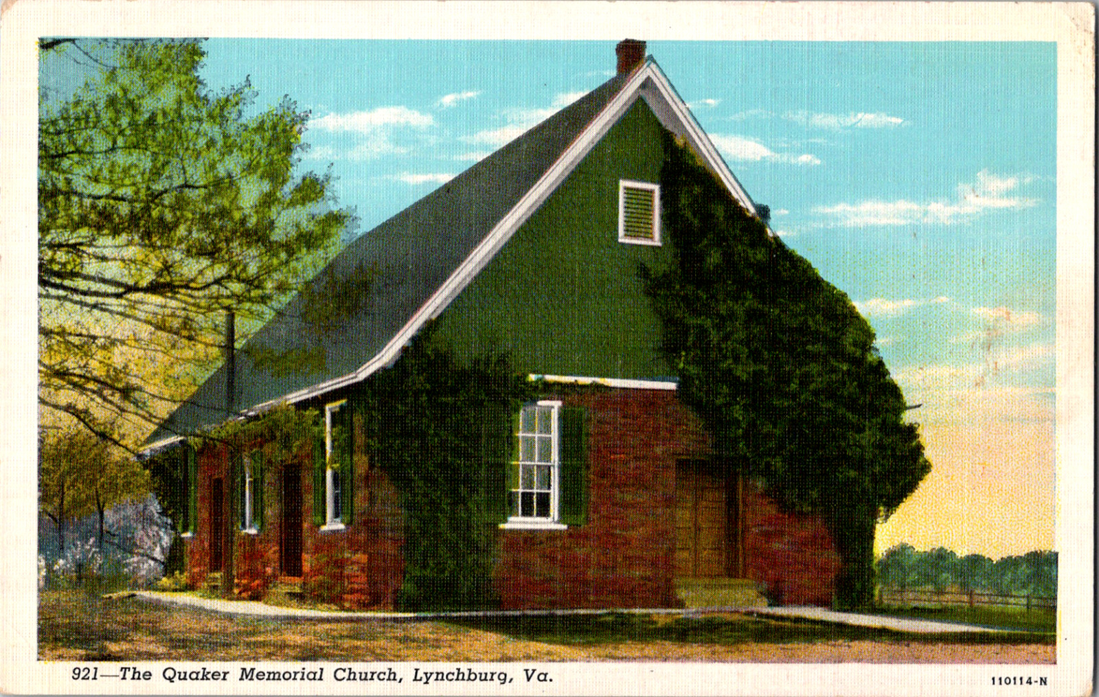 Vintage C. 1920's The Quaker Memorial Church Lynchburg Virginia VA Postcard