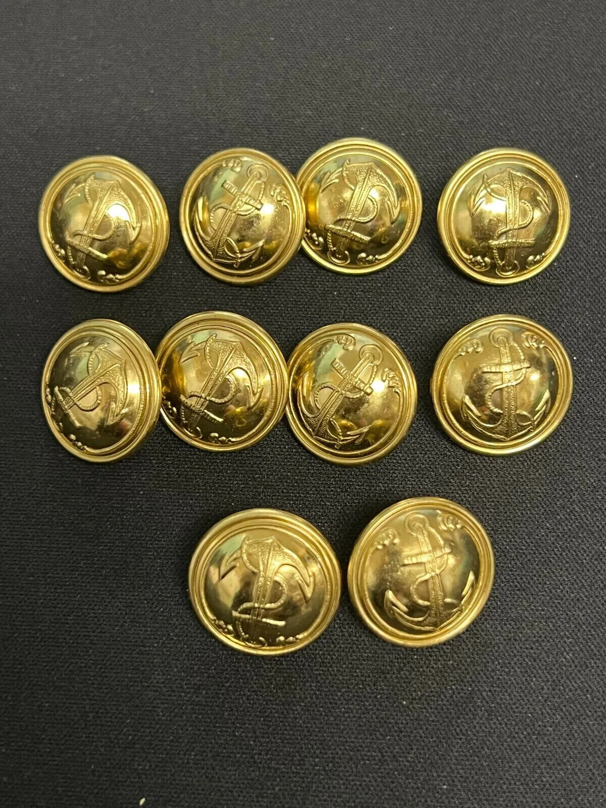 Vintage 10 French NAVY Army Military uniform buttons PARIS