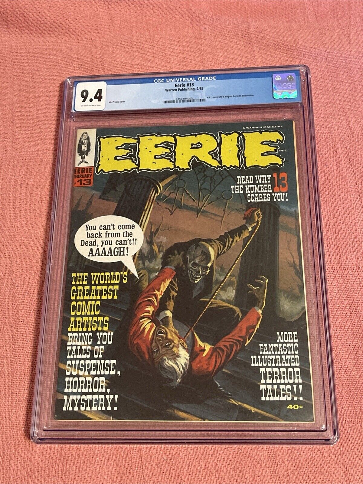 Eerie Magazine #13 CGC 9.4 OW to WP, Lovecraft adaption, High Grade, Warren 1968