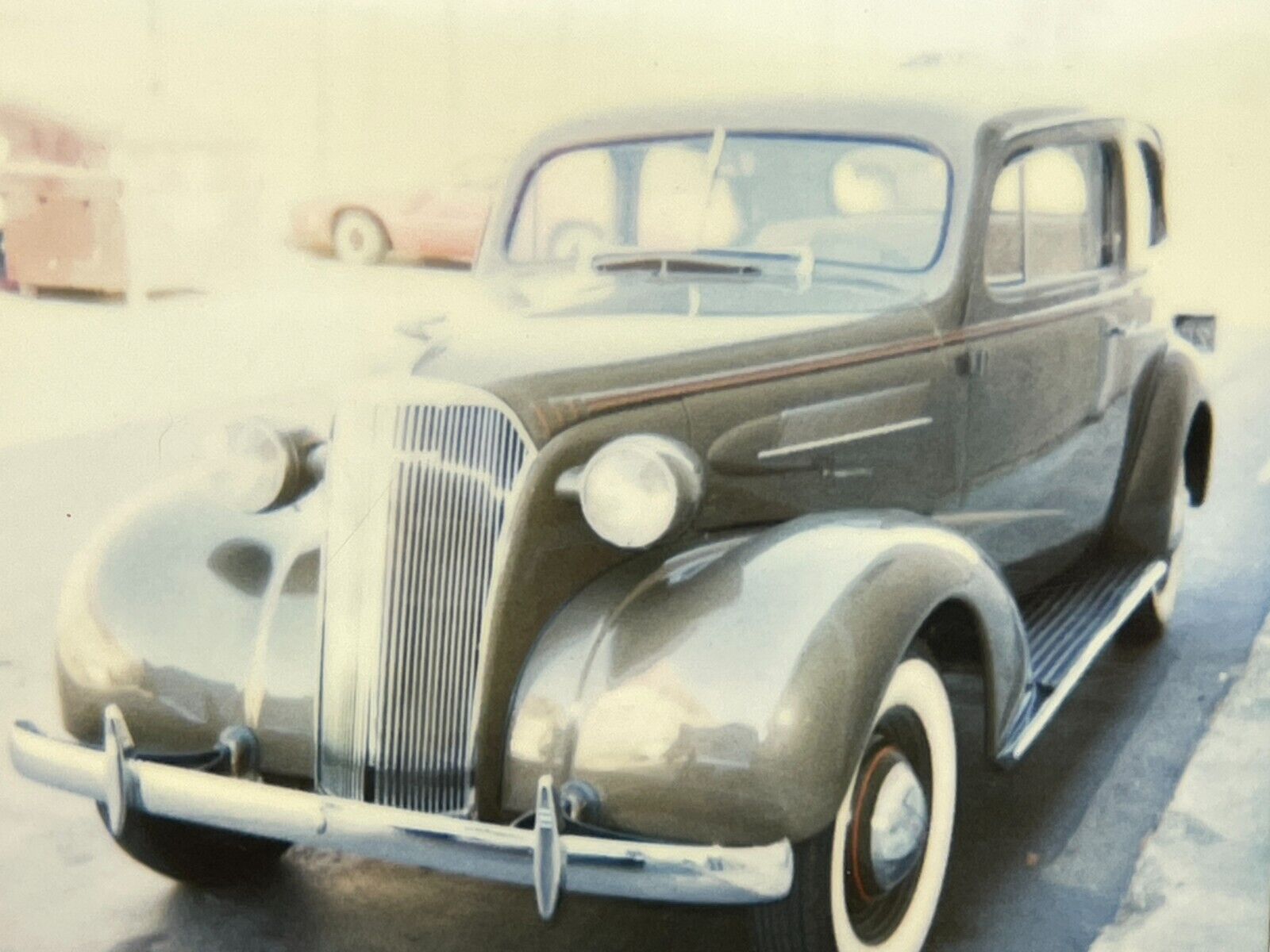 CCH 2 Photographs From 1980-90\'s Polaroid Artistic Of A 1937 Chevy Chevrolet