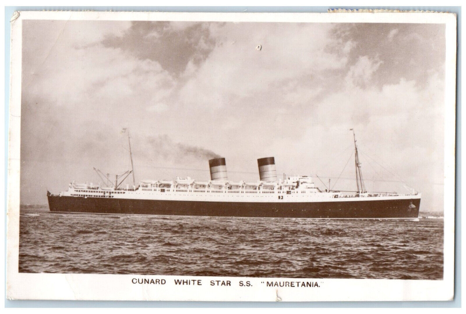 c1940\'s Cunard White Star S.S. Mauretania Paquebot RPPC Photo Postcard