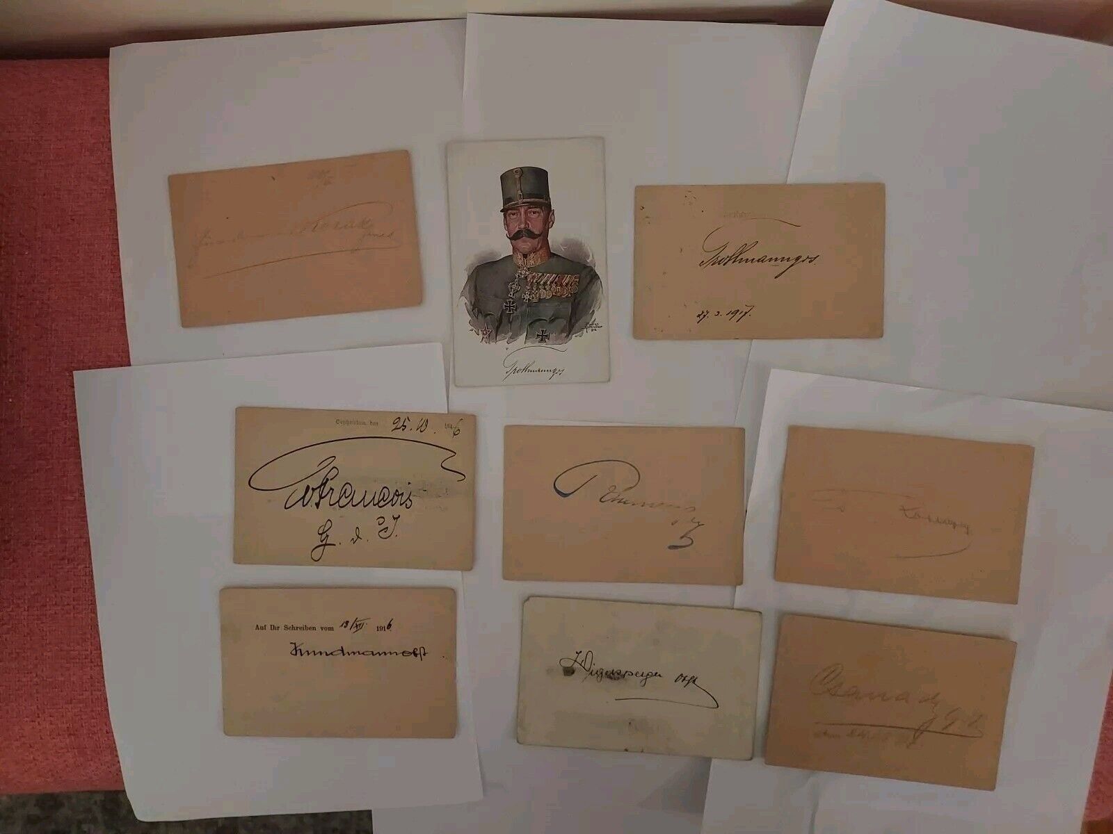 Lot of 8 Signed World War I Austrian Hungarian Generals PostCards