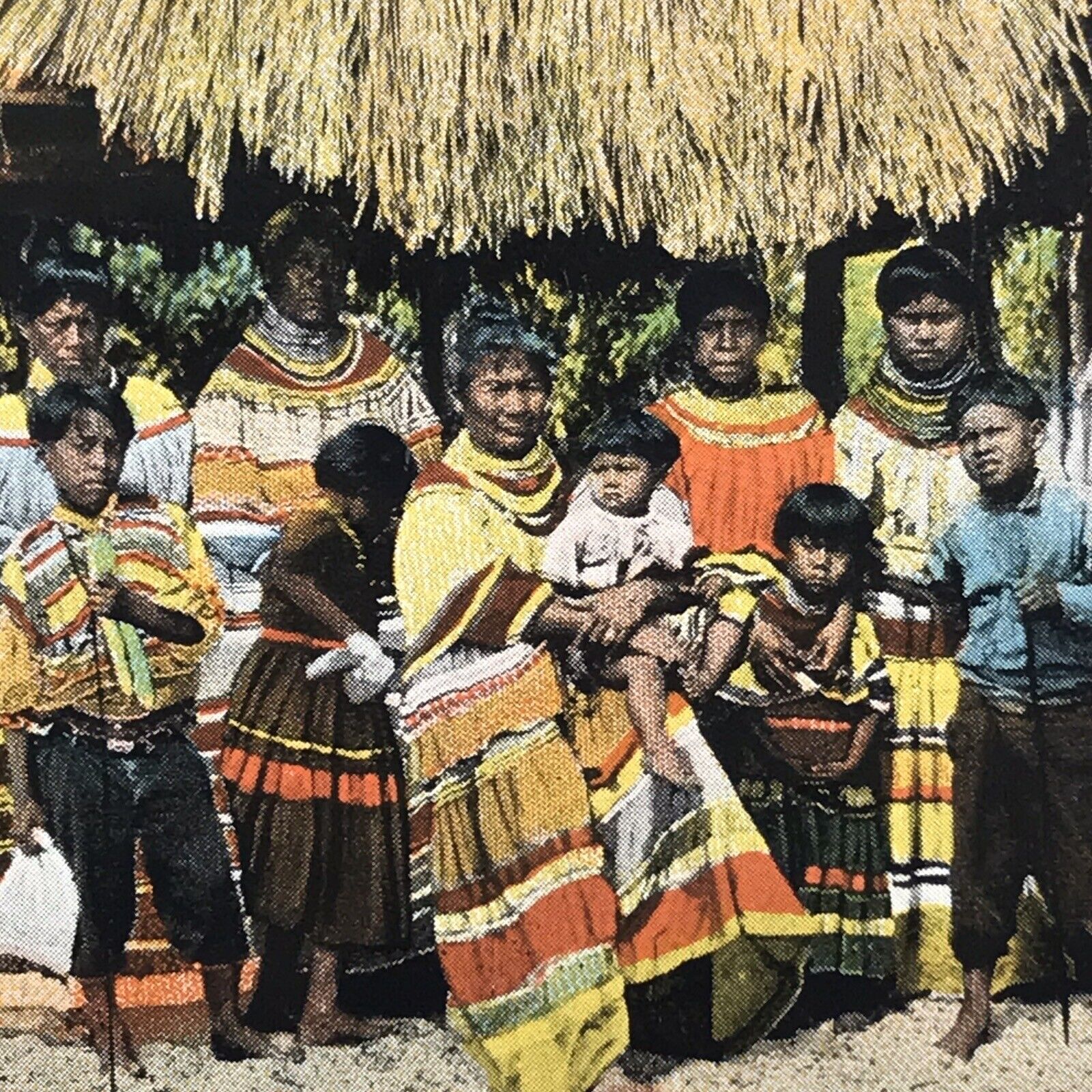 Seminole Indians Thatched Huts Fort Lauderdale Postcard Vintage Florida