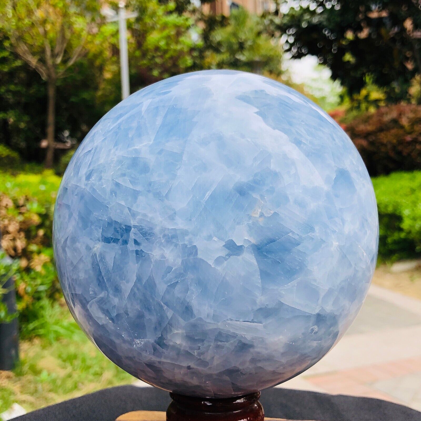 7.61LB Natural Beautiful Blue Crystal Sphere Quartz Crystal Ball Healing 1177