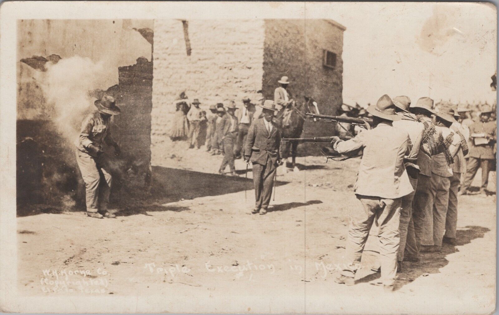 RPPC Mexican Revolution Firing Squad c1910s UNP Real Photo Postcard 8166a