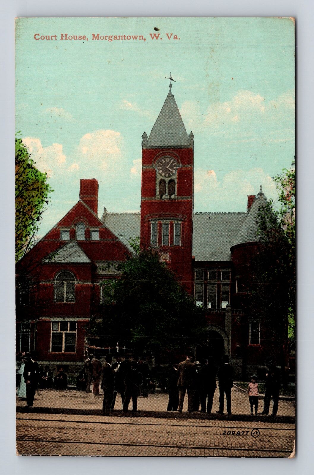 Morgantown WV-West Virginia, Courthouse, Antique, Vintage c1910 Postcard