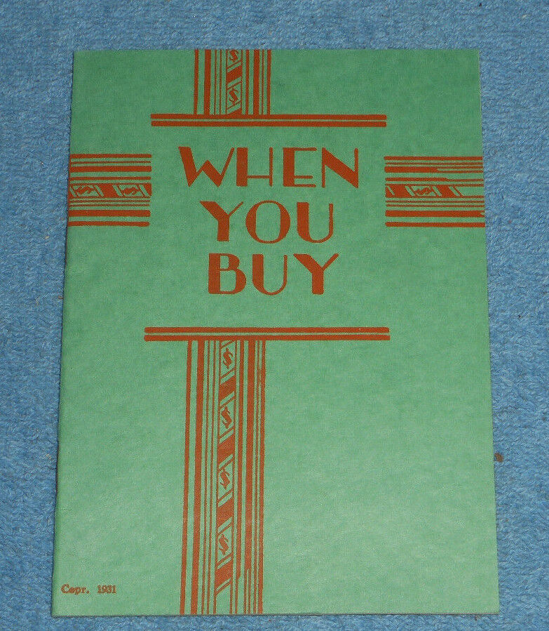 1931 When You Buy Purchase & Protection Of Wash Fabrics Booklet Cascade Laundry
