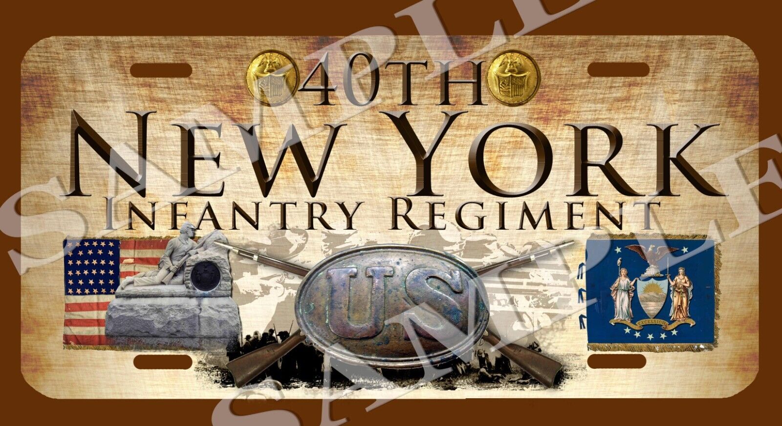 40th New York Infantry American Civil War Themed vehicle license plate