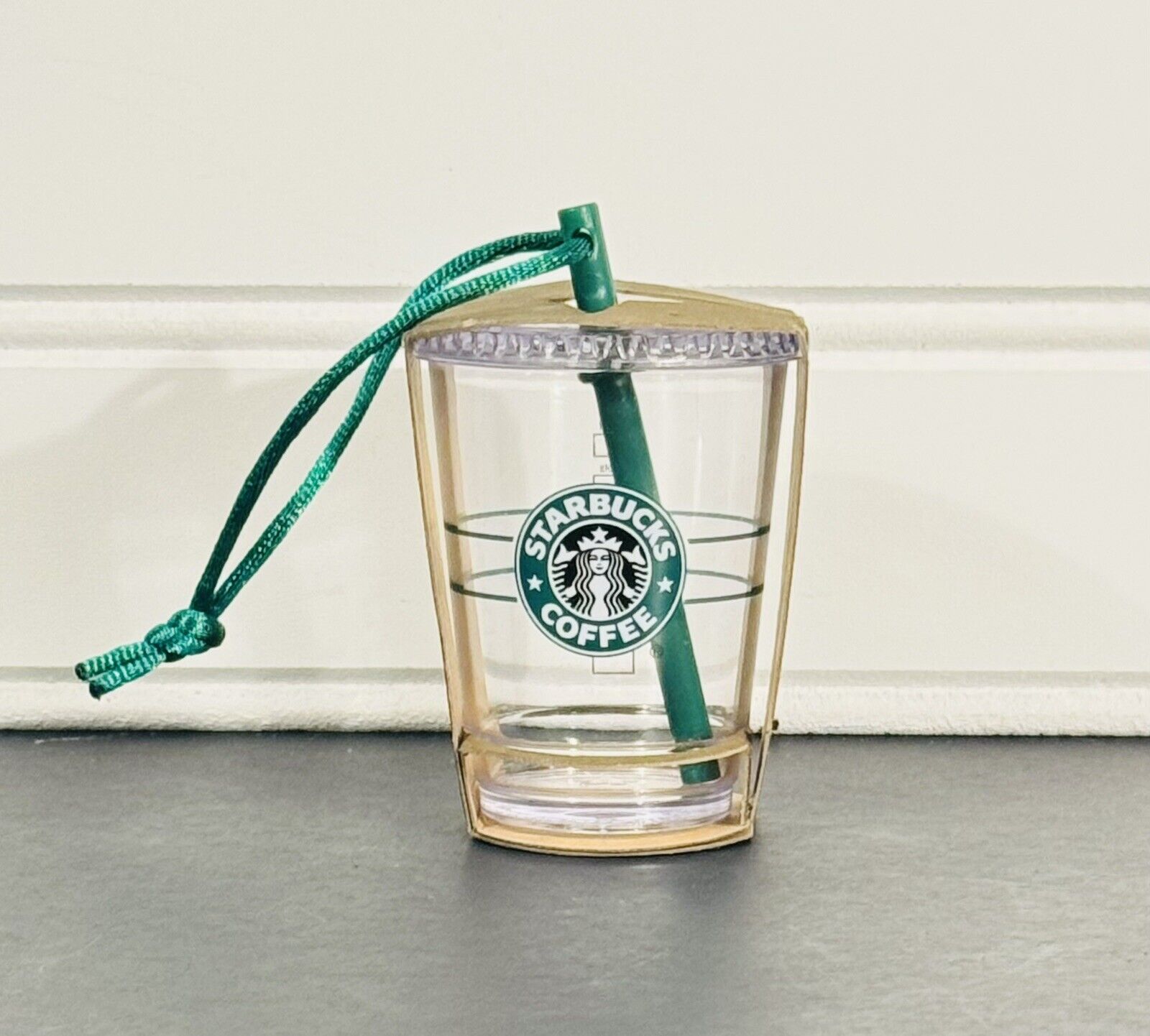 2010 Starbucks Cold Cup with Straw Christmas Ornament - New With Cardboard