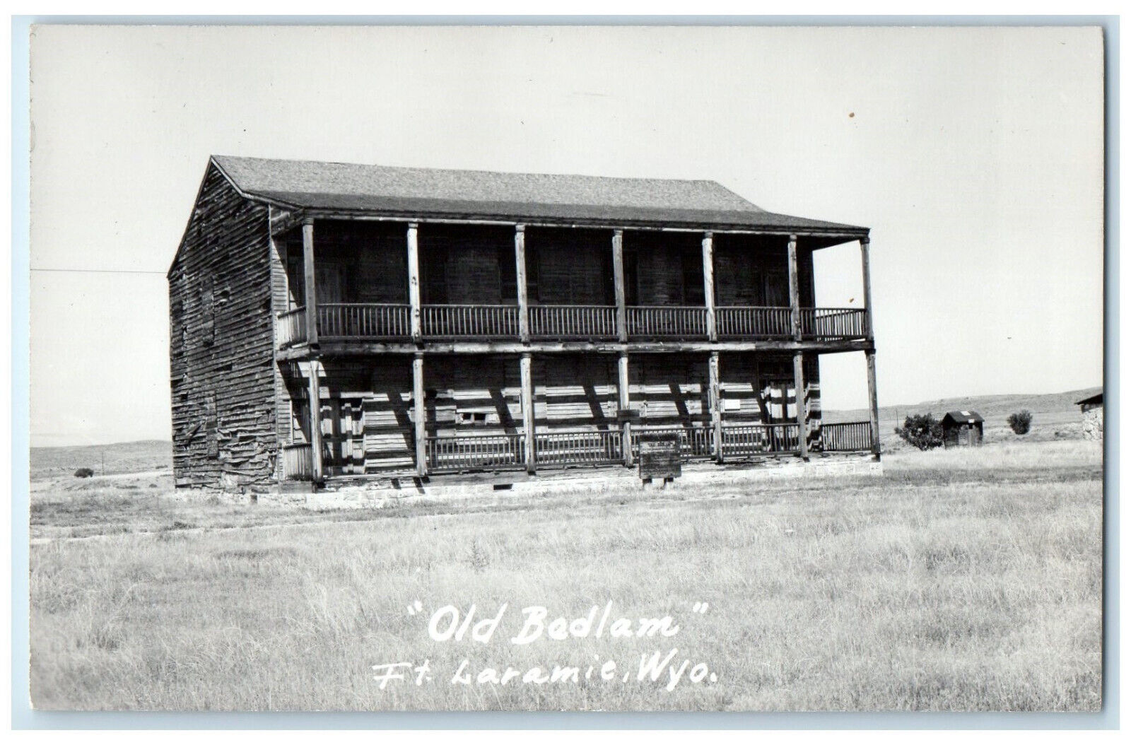 Fort Laramie Wyoming WY RPPC Photo Postcard Old Bedlam c1950\'s Vintage