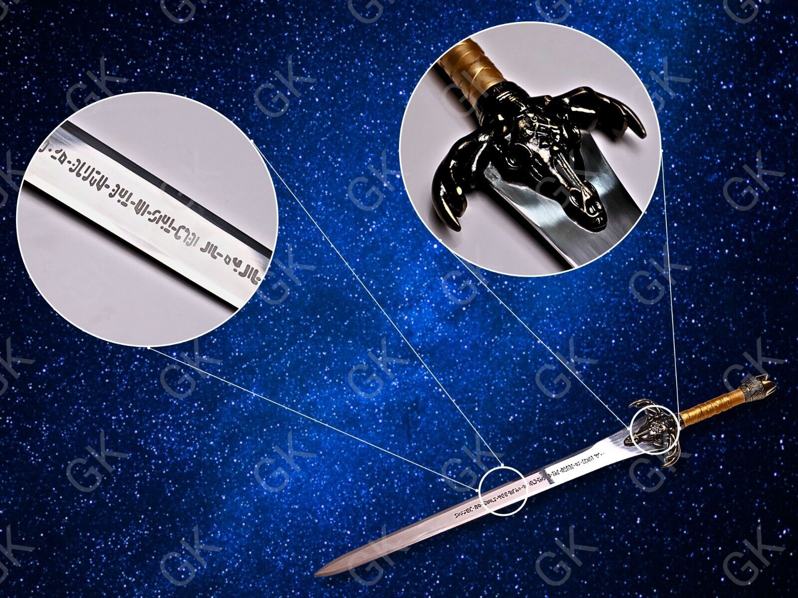 New ,Marto Conan Barbarian Father sword Full Tang Long sword w/sheath fast ship