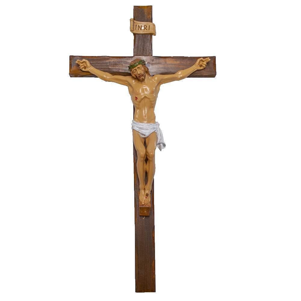 Resin Wall Crucifix | Jesus Nailed to the Cross Figure | 5 Sizes | Hang Above...