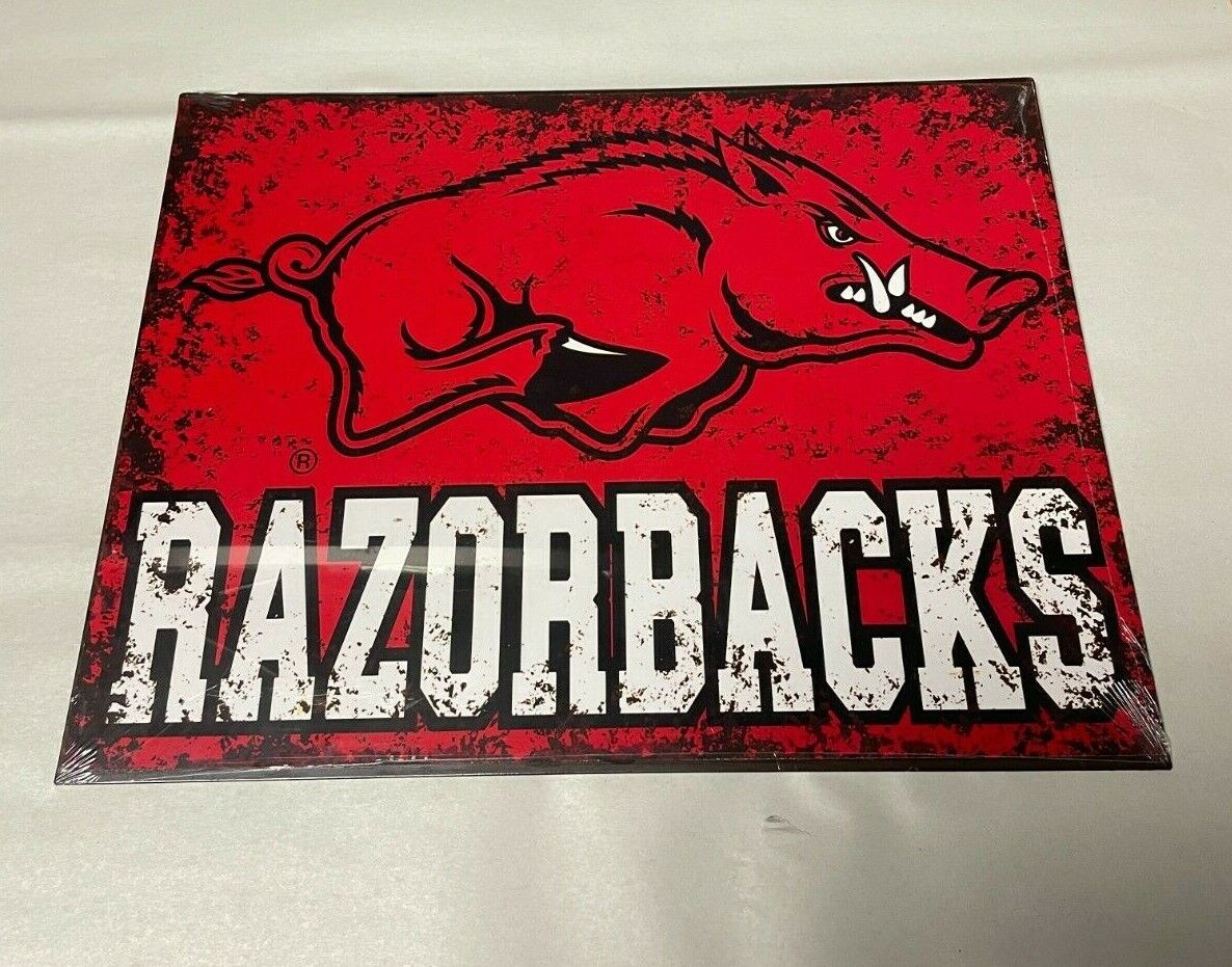 Arkansas Razorbacks 12 x 16 Metal Sign Sports College Football 