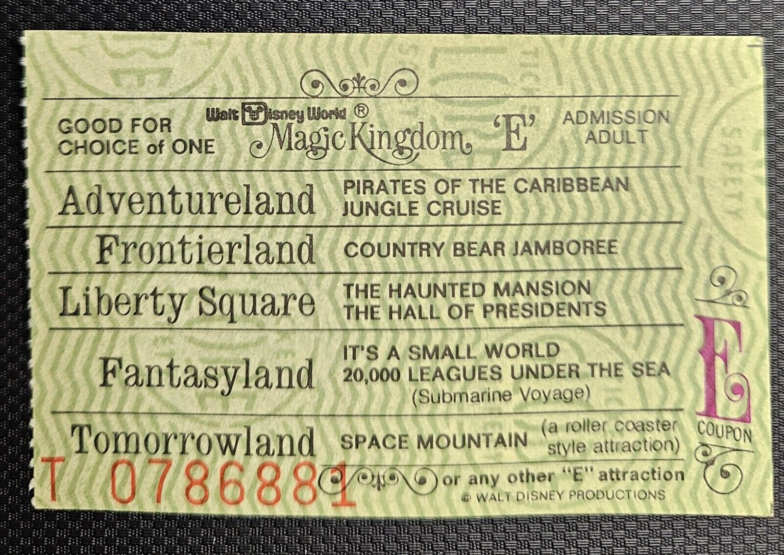 Walt Disney World Vintage E Ticket Its A Small World Ride