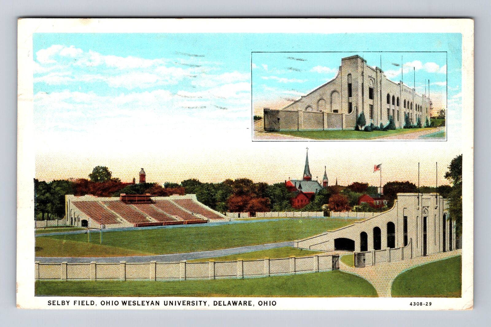 Delaware OH-Ohio, Ohio Wesleyan University, Selby Field Vintage Postcard