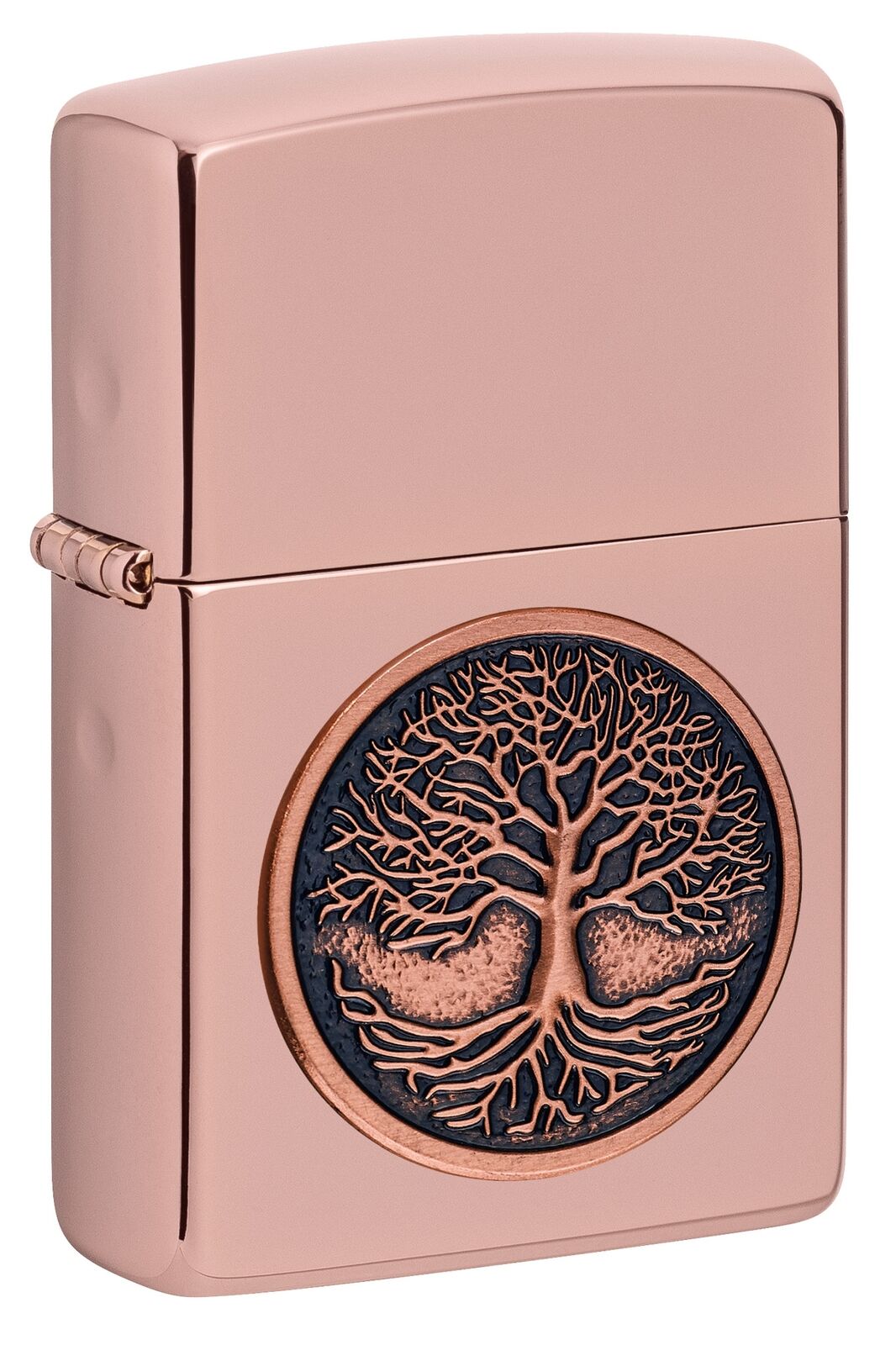 Zippo Tree of Life Emblem High Polish Rose Gold Windproof Lighter, 49638