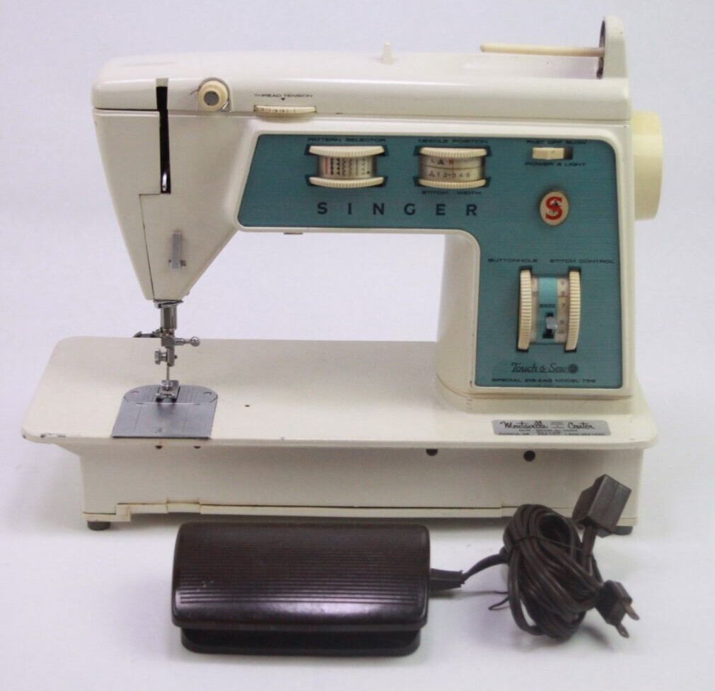 Vintage Singer 756 Touch And Sew Zig Zag Sewing Machine With Pedal