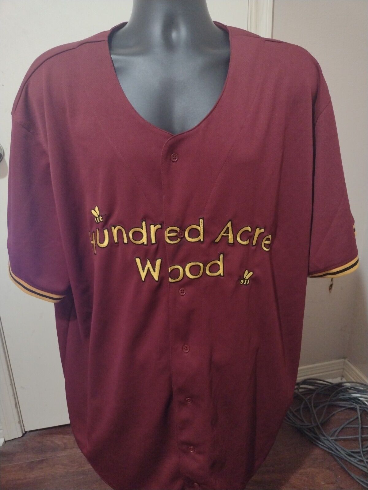 Vintage Disney Winnie The Pooh Shirt Mens 4X 4XL Jersey 1990s Baseball Red