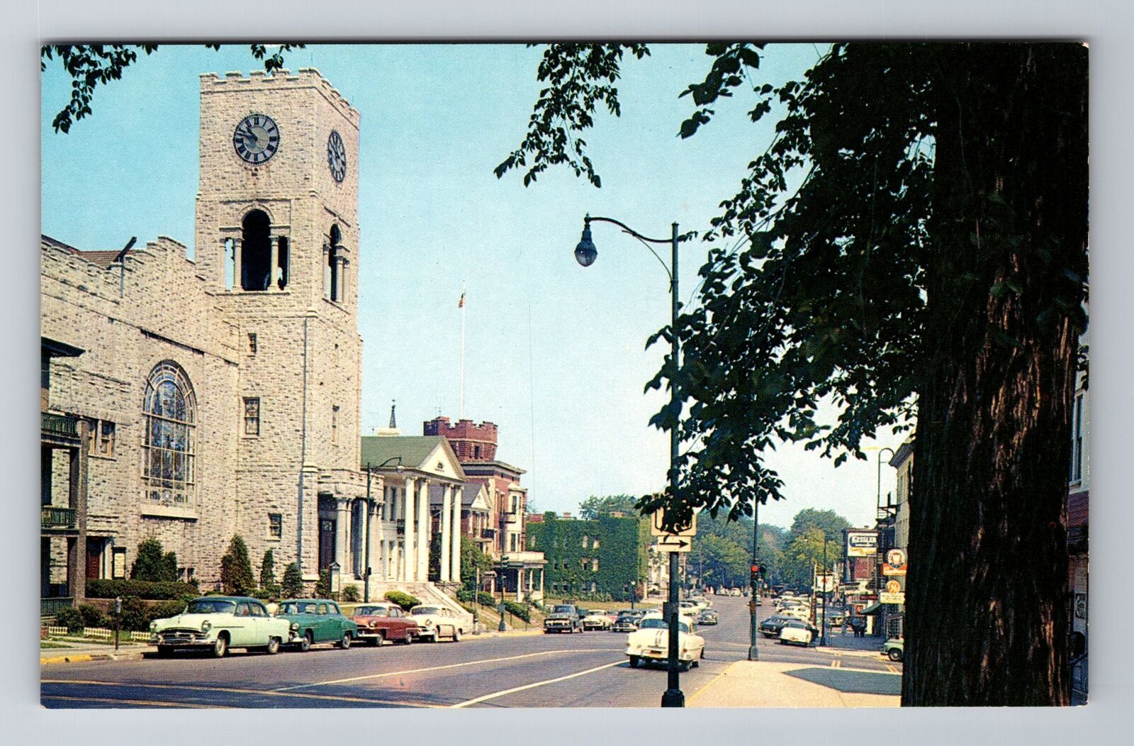 Geneva NY-New York, Main Street, Advertisement, Antique, Vintage Postcard