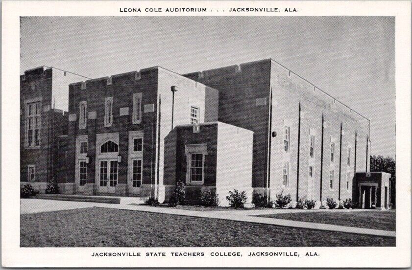 c1950s JACKSONVILLE STATE TEACHERS COLLEGE Alabama Postcard / Auditorium View
