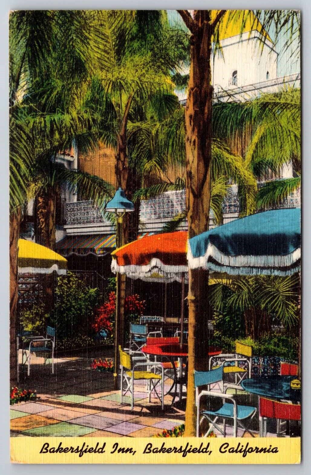 eStampsNet - Bakersfield Inn Bakersfield CA California Patio View Linen Postcard