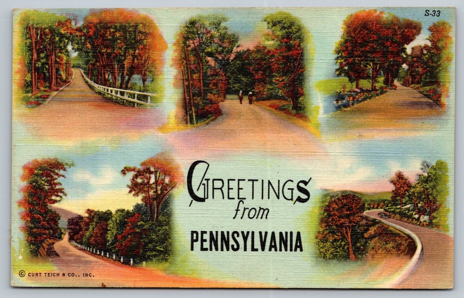 Postcard Greetings from Pennsylvania USA