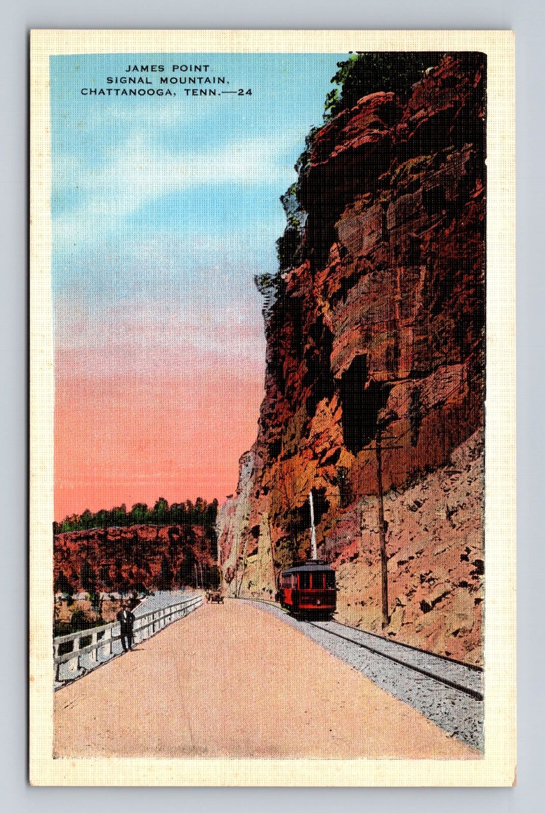 Chattanooga TN-Tennessee, James Point Signal Mountain Vintage Souvenir Postcard