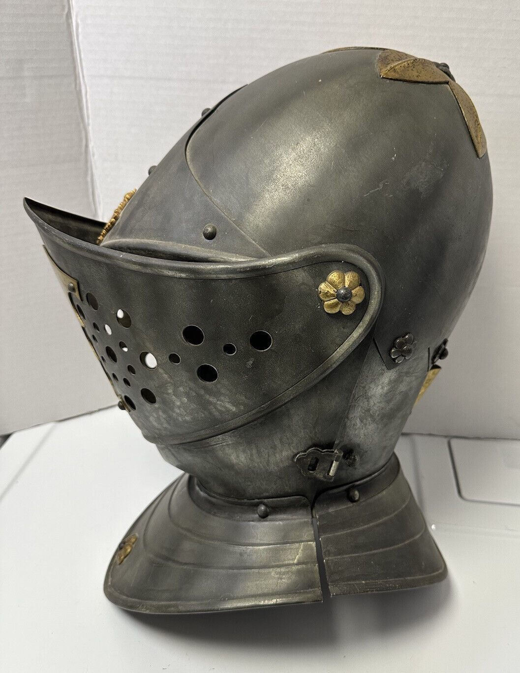 Vintage Medieval Knight Armor Helmet Replica Sca Larp Crusader Templar Metal