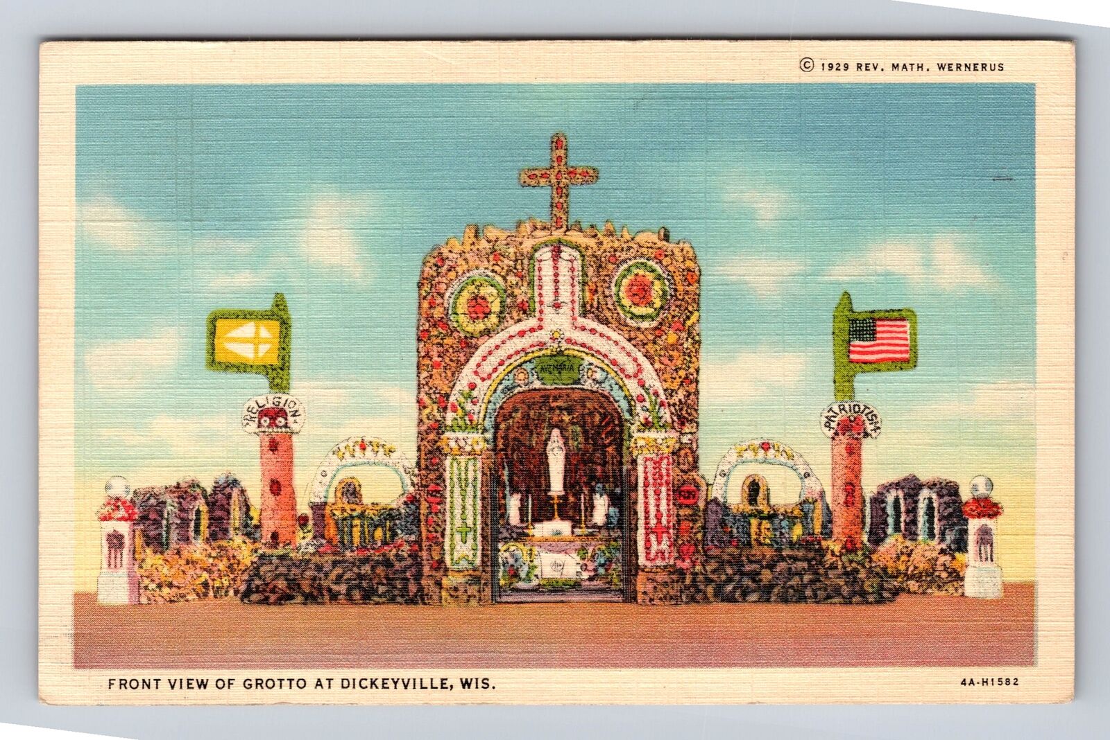 Dickeyville WI-Wisconsin, Front View Of Grotto, Antique, Vintage Postcard
