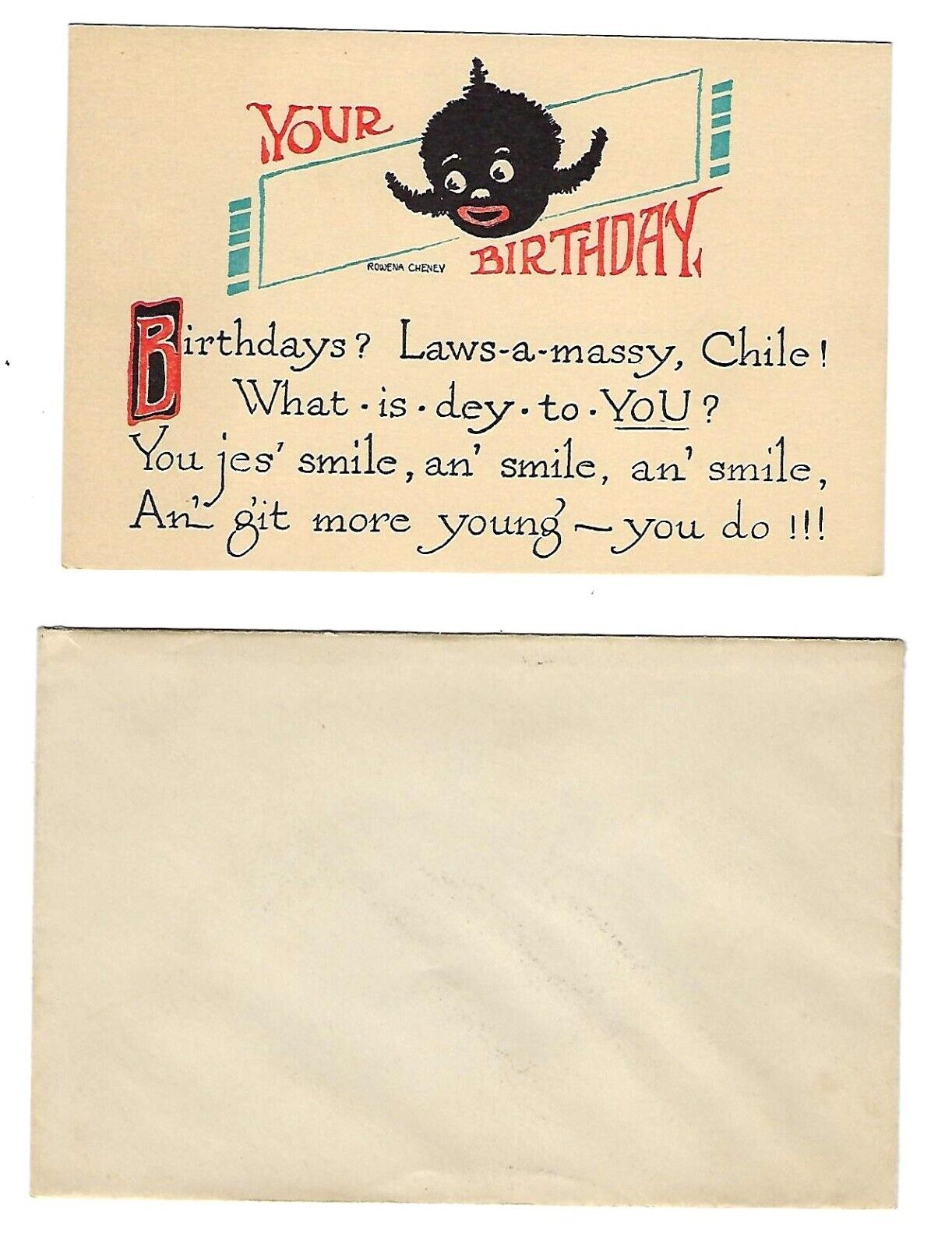 Early 1900's Birthday Party Invitation, RARE Unused & with Envelope