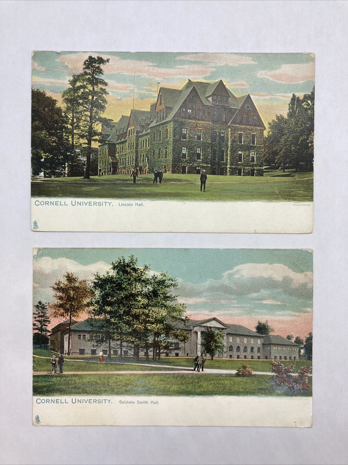 Vintage lot of 2 - 1910s Cornell University Ithaca New York NY Postcards