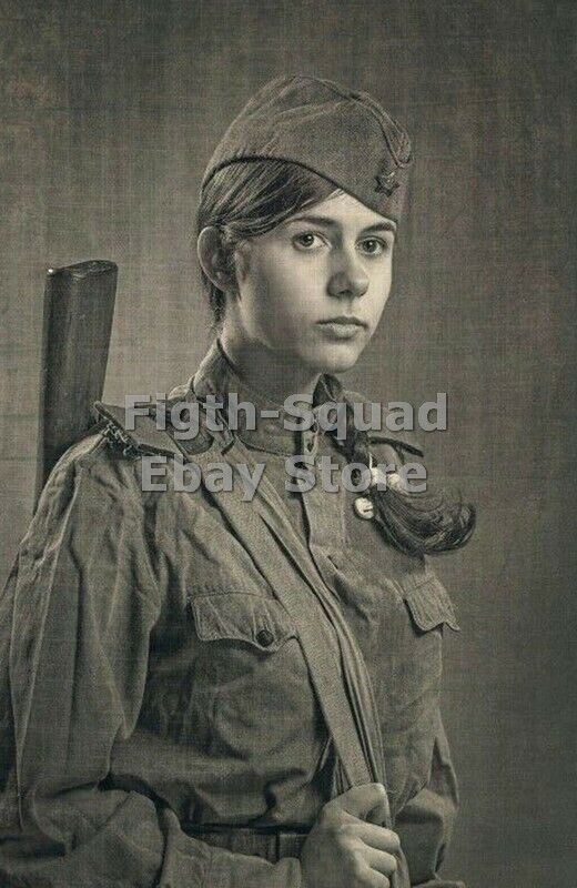 WW2 Picture Photo Woman soviet soldier 6329