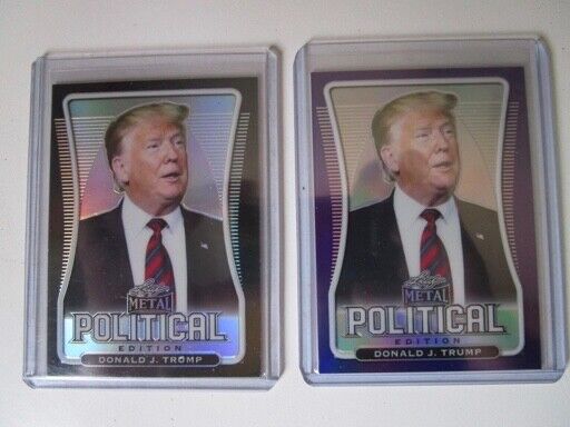 2020 Leaf Metal political edition Donald Trump Black #4/10 and Purple #1/20 mint