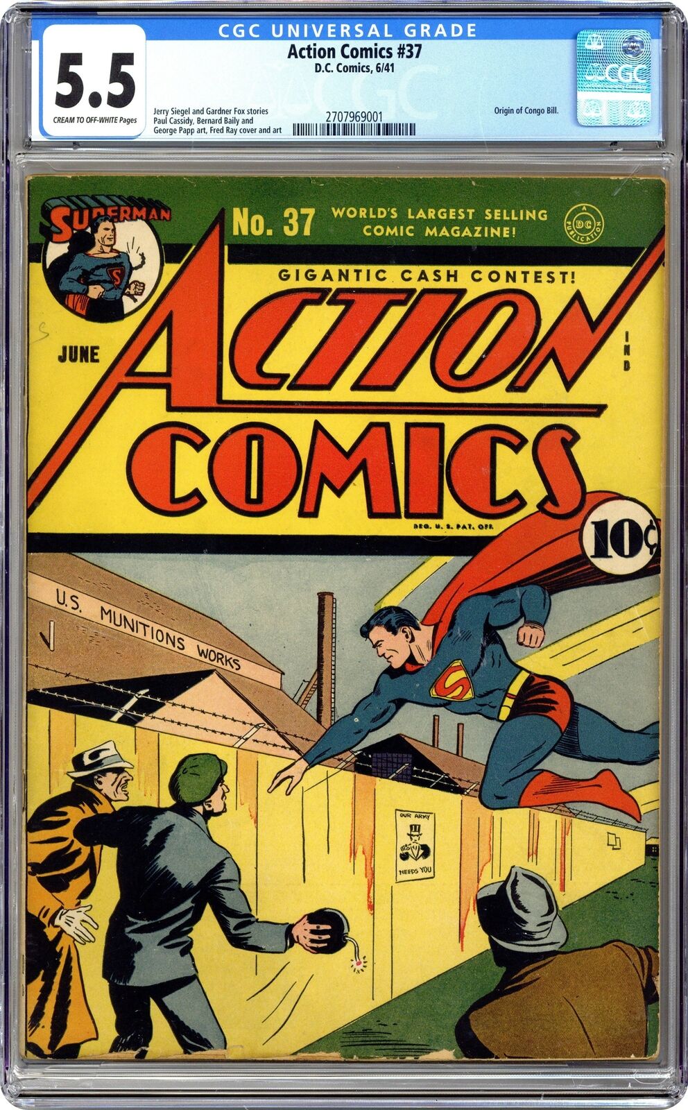 Action Comics #37 CGC 5.5 1941 2707969001