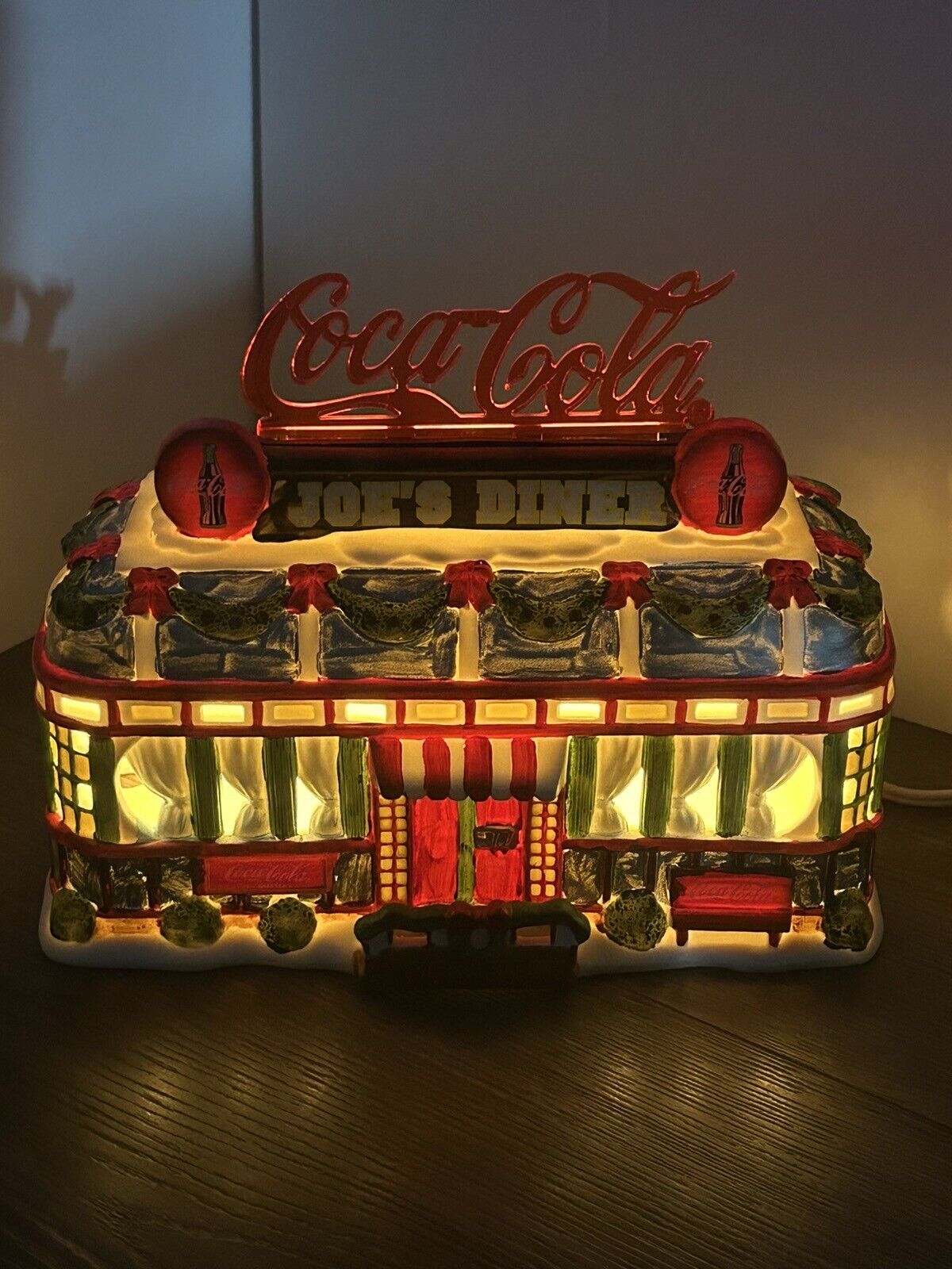 Coca-Cola Town Square Collection Joe's Diner Vintage Lighted Christmas Village