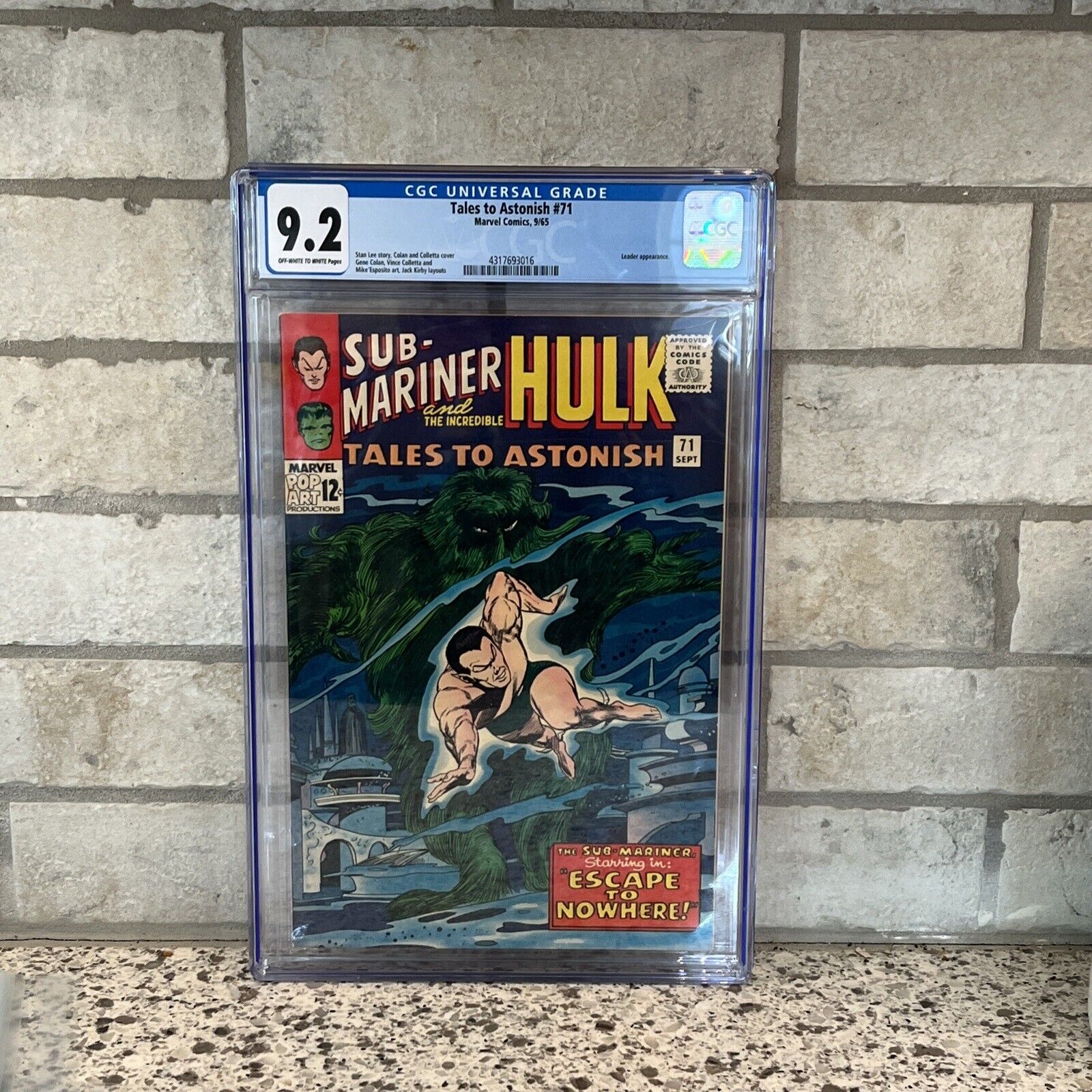 Tales To Astonish #71 Marvel Comics, CGC 9.2 OW-WP, Leader Appearance 9/65
